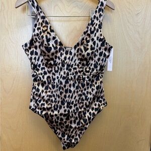 Victoria's Secret Leopard Print V-Nexk Thong Bodysuit